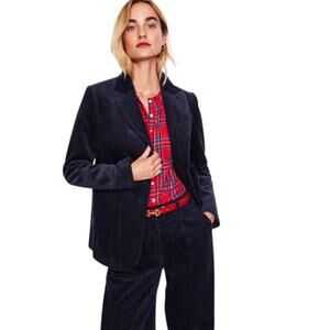 Boden Women's Relaxed Cord Blazer Navy Blue Size 16/18 (NWT)